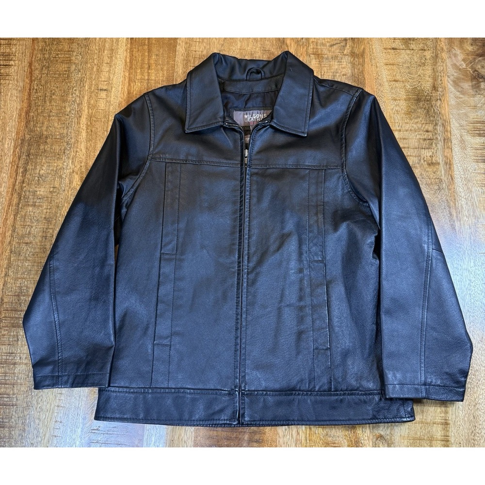Wilsons Leather Thinsulate Kids Black Full Zip Jacket. Size XL